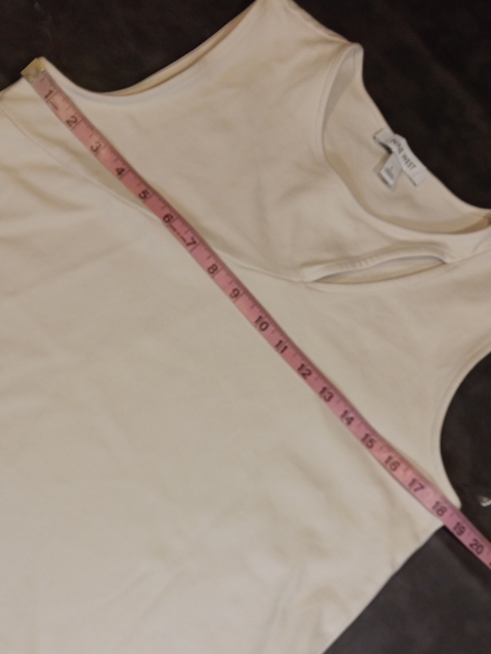 Nine West Ivory Asymmetrical Cutout Sleeveless Tank - Picture 12 of 13